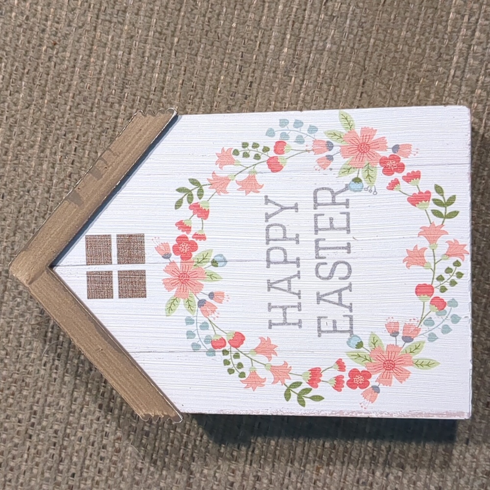 Easter wooden house holiday table decor shelf sitter